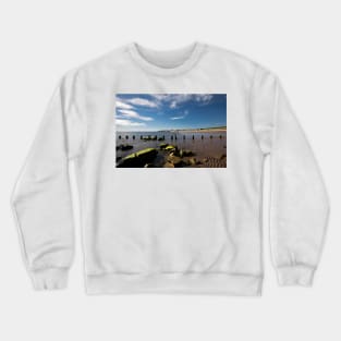 The beach at Whitley Bay in June Crewneck Sweatshirt